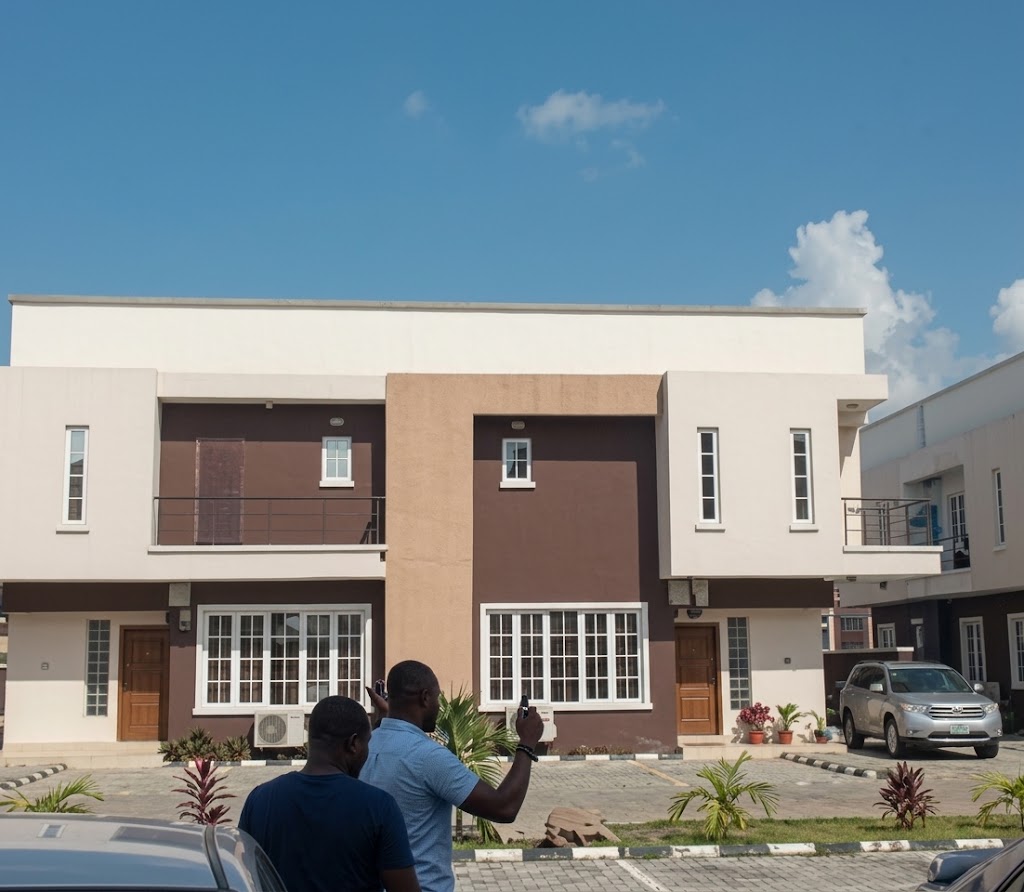 Completed terraced homes with brick and cream finishes in Ikeja GRA, Lagos